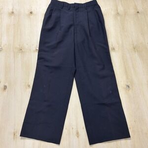 Black Dress Pants Mens 34x32 Pleated Straight Leg Business Workwear Office